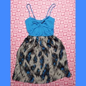 Blue Silence Noise Dress Spaghetti Strap
